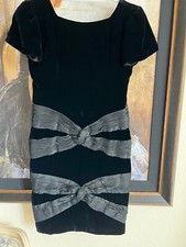 Women's Vintage Valentino Velvet Dress, S Black