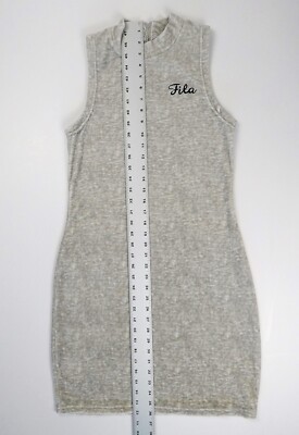 fila dress grey Womens FILA Athletic Dress Sleeveless Velour Gray Size Medium Back Zip
