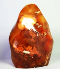 348g Natural Red Orange White Carnelian Agate flame Quartz Crystal Freeform