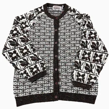 Vintage Import Workshop Cardigan Sweater Women Large Brown Grandma Boho 90s