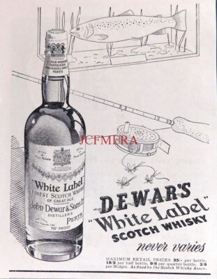 Dewar's 'WHITE LABEL' Scotch Whisky Drinks ADVERT #2 : Small 1952 Print 670/30