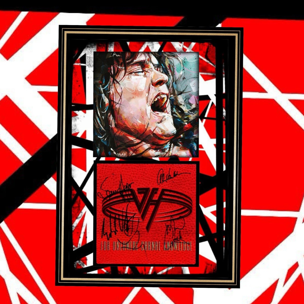VAN HALEN ALBUM COVER F.U.C.K WITH AUTOGRAPHS IMAGE TIN VAN HALEN ALBUM COVER F.U.C.K WITH AUTOGRAPHS IMAGE TIN