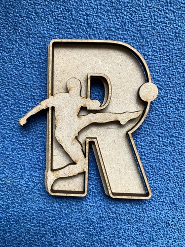 Ronaldo Fußball Türplakette aus Holz personalisierte Zeichen und Buchstaben mit Plakette - Bild 3 von 12