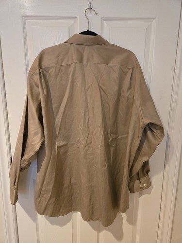 Neu mit Etikett Joseph Abboud klassische Passform bügelfreies Button-Down-Hemd hellbraun 18,5 34/35 - Bild 3 von 3