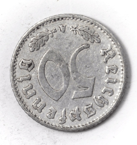 1935 A Germany Third Reich 50 Reichspfennig KM# 87 Aluminum Coin - Picture 2 of 2