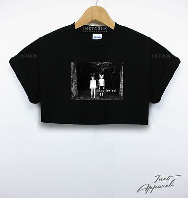 Stay Weird bauchfreies Oberteil Indie Hipster lustig Tierkörper Mensch Lol Swag Tumblr Shop