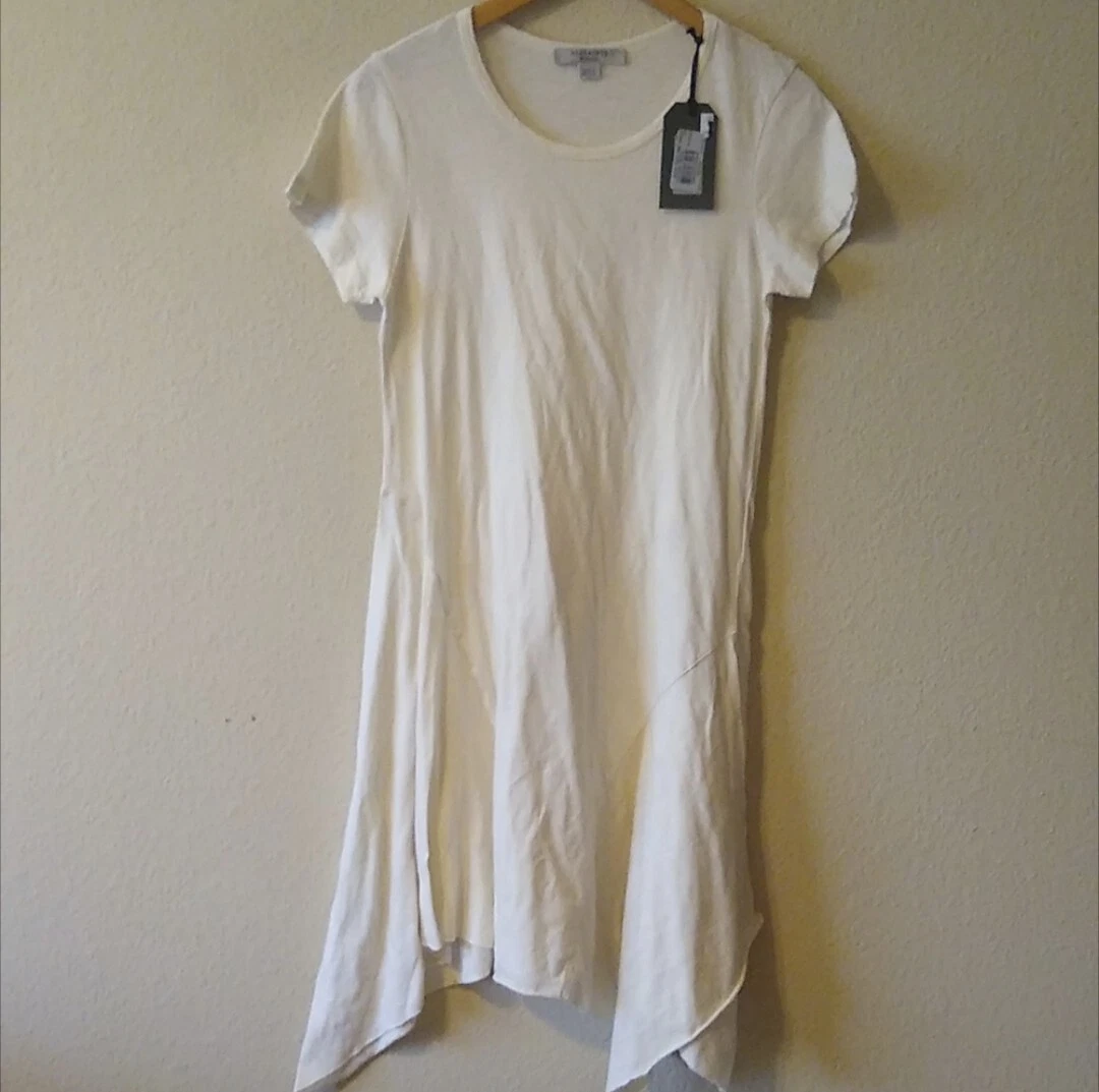 OFF WHITE Abito T shirt Tunica Asimmetrica All Saints Beige Off White XS NUOVO CON ETICHETTE