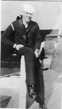 ORIGINAL VINTAGE PHOTO: Navy Sailor Man Male Portrait Uniform 40's 40s WW2 WWII
