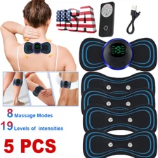 5pcs Portable Mini Electric Neck Back Massager Patch Stimulator Cervical Massage