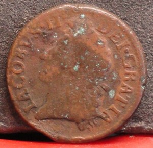RARE 1690 Ireland JAMES II "Gun Money" 30 PENCE Half Crown May coin -LOOK