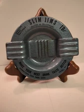 Vintage Slim Jim advertising ashtray ~ pressed steel ~ Philadelphia,  PA.