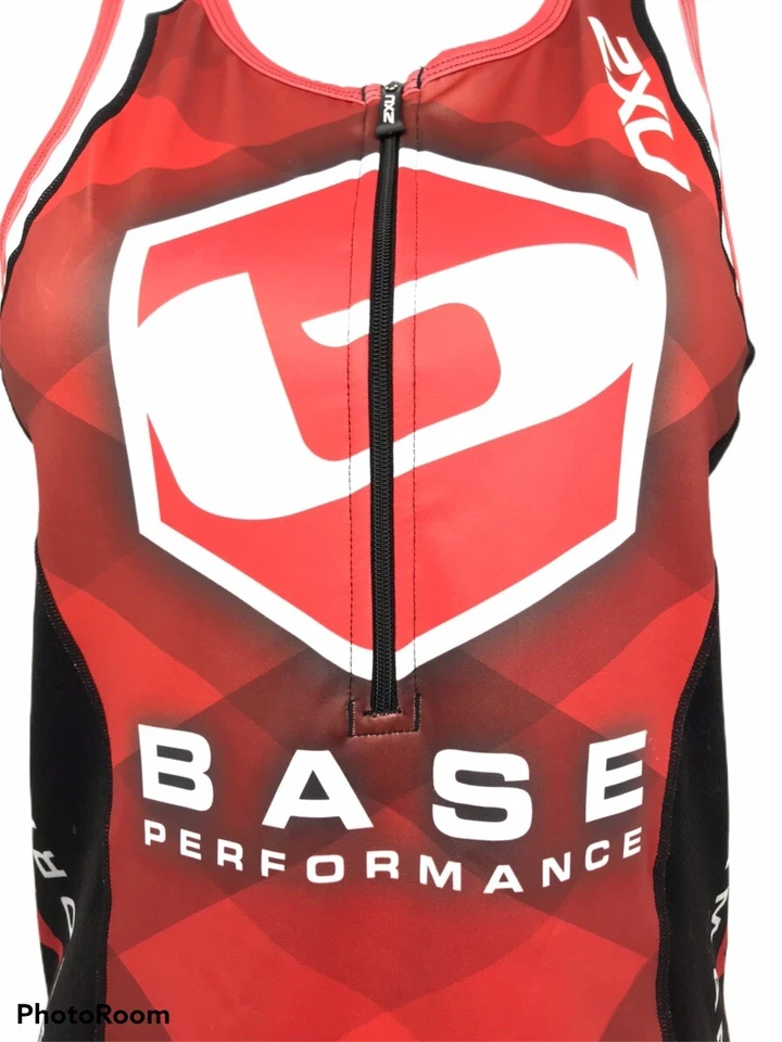 2XU Womens Medium Red And Black No Sleeve Half Zip Athleticwear Cycling Top - Image 3 of 4