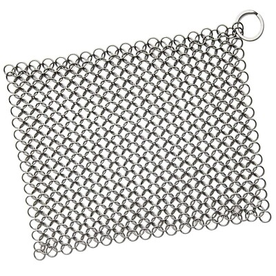 #ad Cast Iron Skillet Cleaner Chainmail Scrubber Grill Scraper Stainless Steel 7X7 $9.99