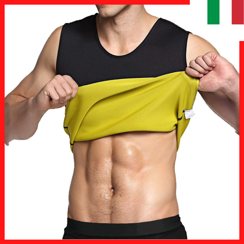 Canotta Dimagrante Uomo Maglia Sauna Con Cerniera, Brucia Grassi