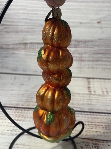 Radko Halloween 2000 6.5" Glass Ornament "STACK O' LANTERNS" 00-122-0 - Picture 5 of 9