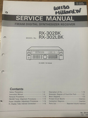 JVC RX-302BK / RX-302LBK FM/AM Digital Receiver Original Service Repair Manual