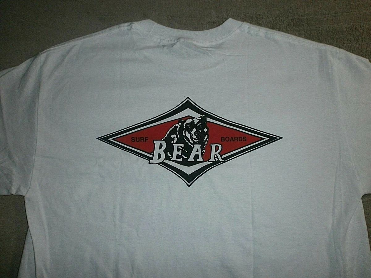 BEAR SURFBOARDS WHITE SHORT SLEEVE T SHIRT SIZE S M L XL 2XL 3XL 4XL 5XL
