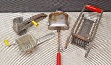 Lot Of 4 Vintage Kitchen Items Fry Cutter Waffle Maker Parsley Mill Grater