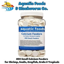 Calcium Feeders, 400 Small Discs for Shrimp, Snails, Crabs, Crayfish & Tropicals