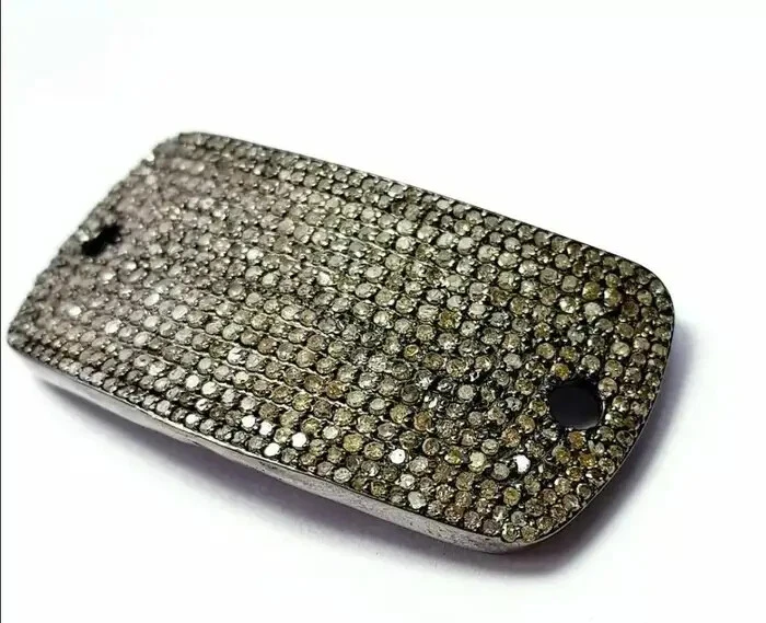 Pave Diamond Bracelet 925 Sterling Silver Handmade Bracelet Connector Gift - Image 2 of 4