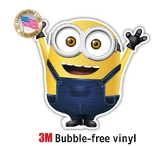 MINION DECAL 3 HELMET WINDOW CAR LAPTOP WALL FLOOR TOOL HELMET BIKE MADE IN USA