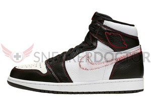 jordan 1 defiant white black gym red