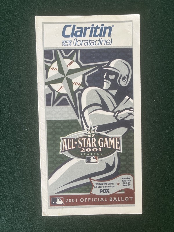 2001 Seattle MLB All Star Game Fan Ballot Unpunched Major League BaseBall