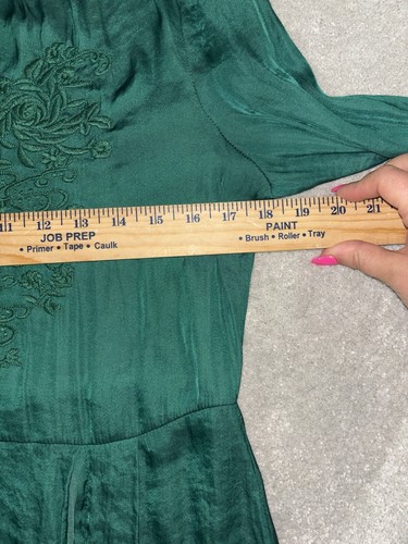 Free People New Day Long Embroidered Tunic Top in Green Women's Size Xs - Picture 7 of 14