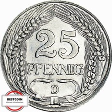 J 18  25 Pfennig Kaiserreich von 1912 D in f.STG  1189183