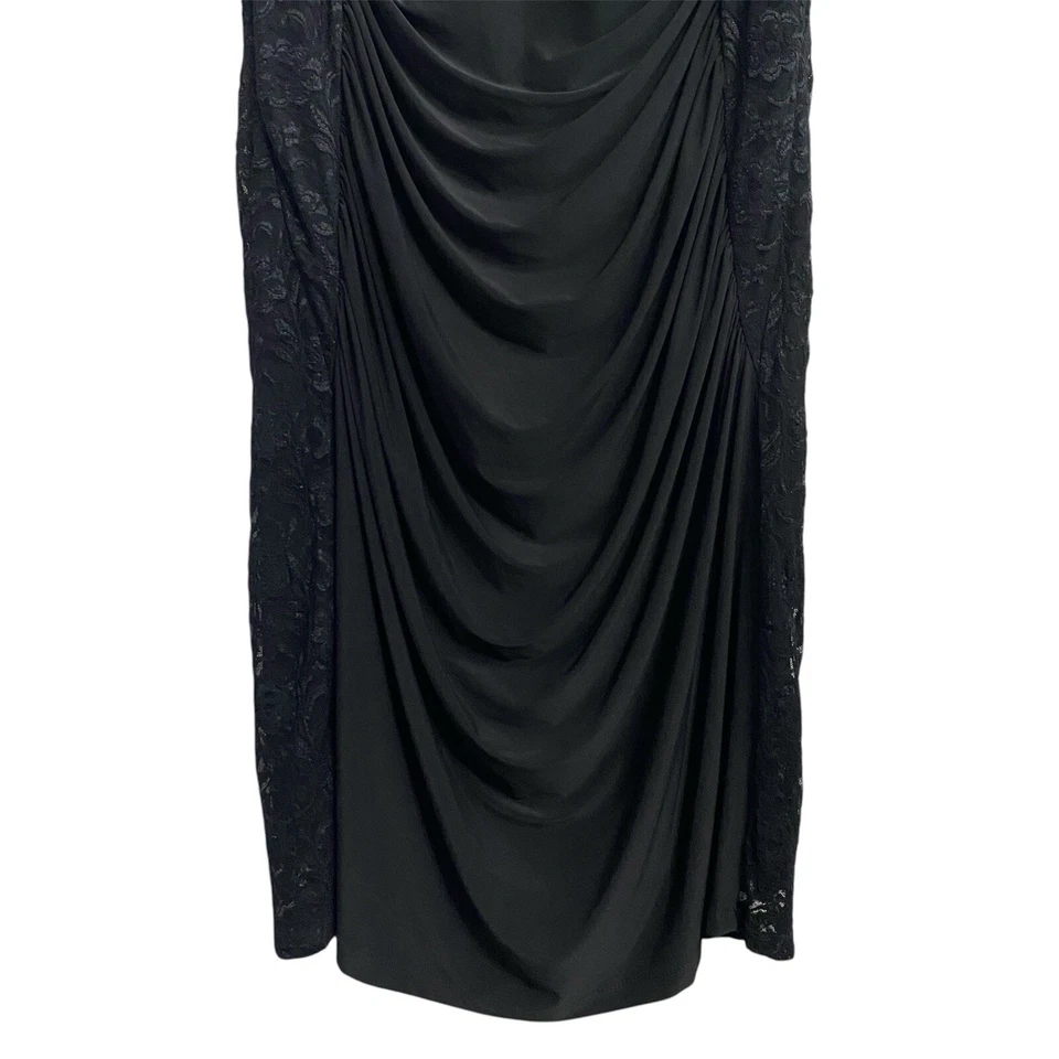 Kiyonna Vestido Mujer’s 4X Sexy Drapeado Acanalado Ajustado Elástico Encaje Fiesta Adelgazante Foto 4 de 4