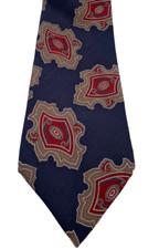 Vintage Stafford Mens Tie, Navy And Red Paisley 100% Silk USA Made
