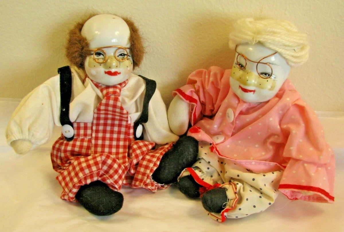 Set 2 White Face Clown Dolls 7