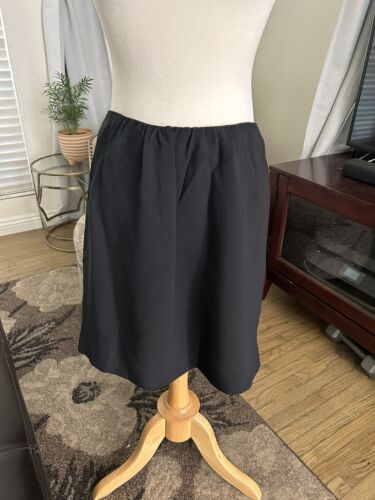 Miu Miu black A-line wrap skirt w/ buttons pleats at waist size 42 - Picture 1 of 12