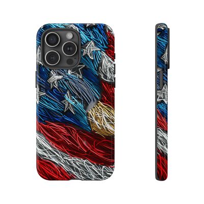For iPhone/Galaxy/Pixel | Phone Ink Case - Abstract American USA Flag
