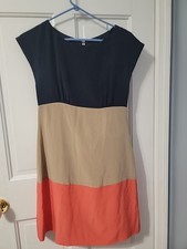 Eliza J Regal Collection Colorblock Dress – Size 4 – Back Zip – Classic Chic