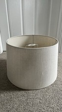 M&S Cream Linen Drum Lampshade Light Shade Very Good Cond