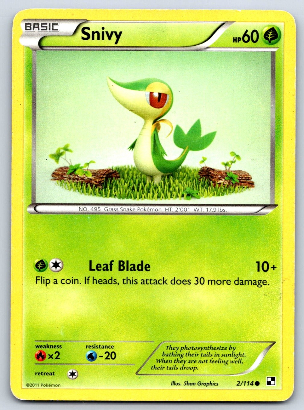 Snivy (2) - Black and White 2/114 Pokemon Card HP