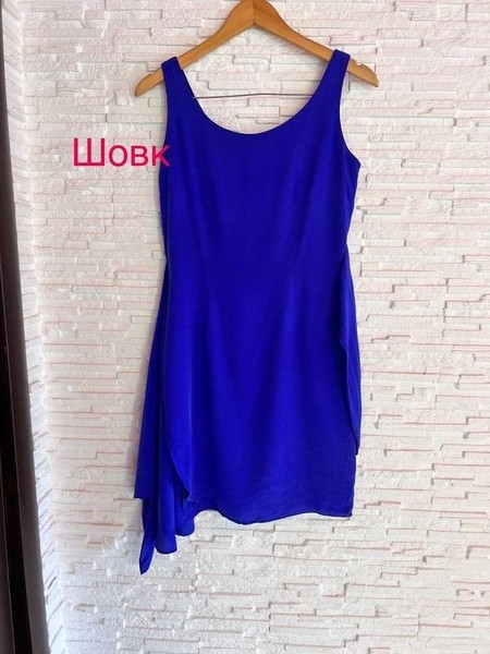 Women Monsoon Dress Navy Silk 38