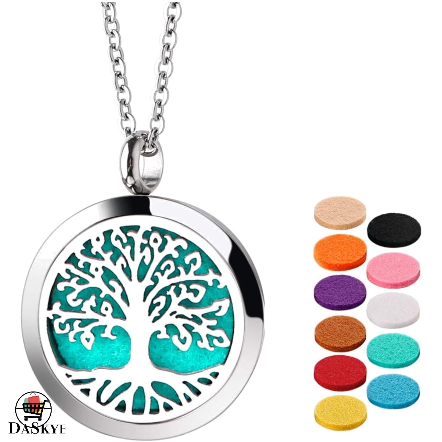 Diffuser Necklace In Stainless Steel With Color Pads