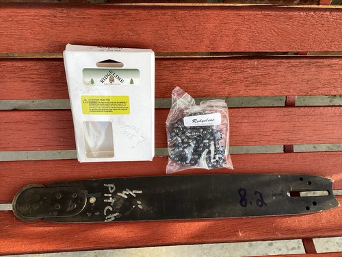 CHAIN SAW ROLLER NOSE BAR 14” 0.50 GAUGE, PLUS 1/4” PITCH RIDGELINE CHAIN
