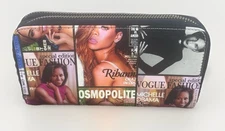 Magazine Cover Collage Zip-Around Wallet Michelle Obama Rihanna Cosmo Vogue