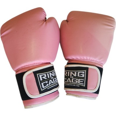 Ring to Cage Pink Boxing Training Gloves Sparring Heavy Bag Hook and Loop 15oz