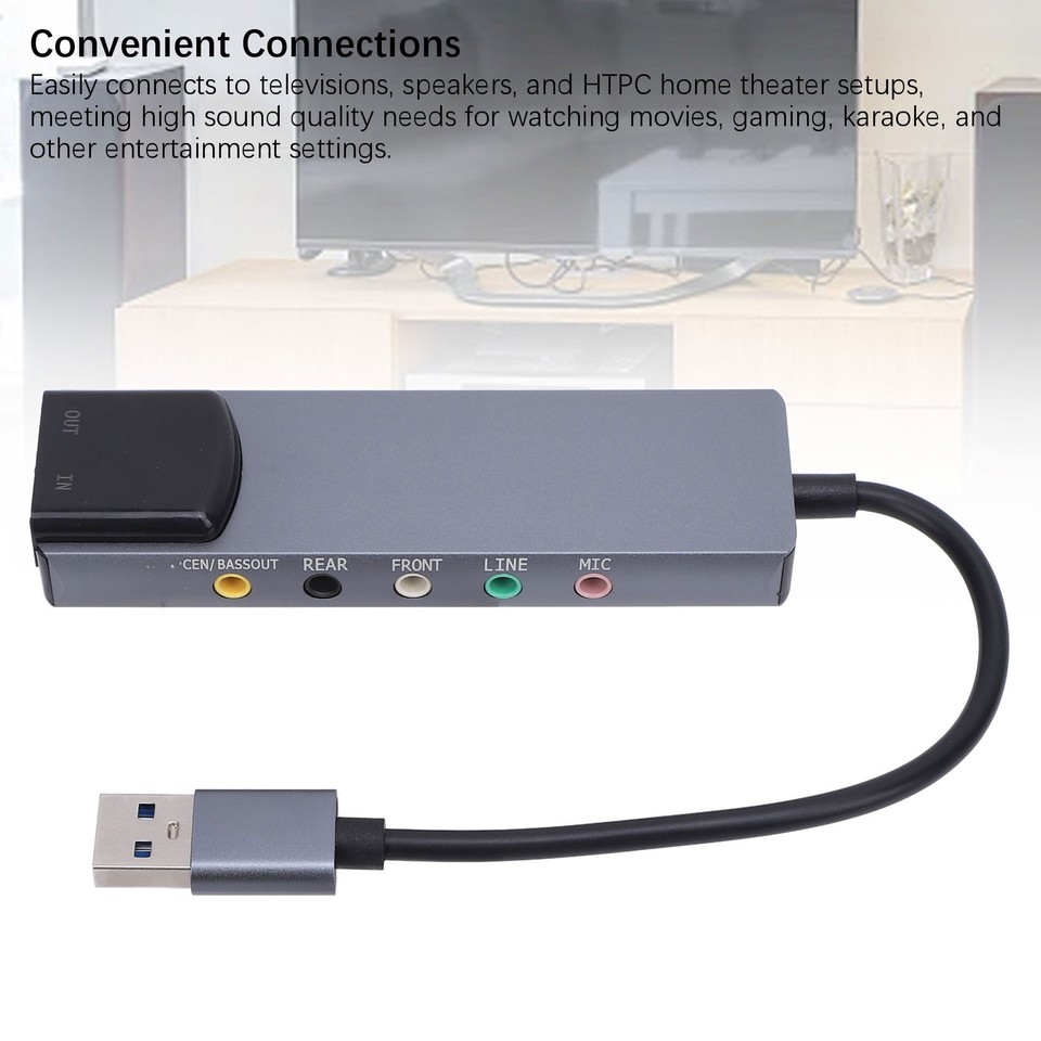 Sound Card Setup 7.1 Channel USB Sound Card Adapter For Home Theater Setup | eBay Australia