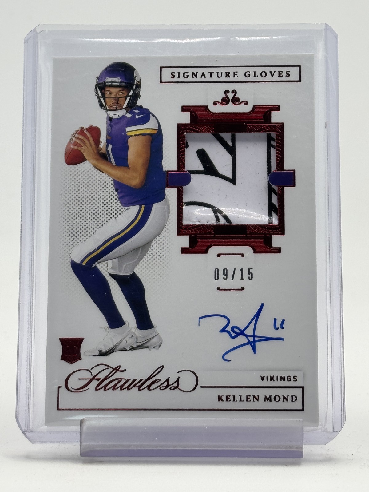 Kellen Mond Panini Flawless Signature Gloves #SGLKMO Ruby