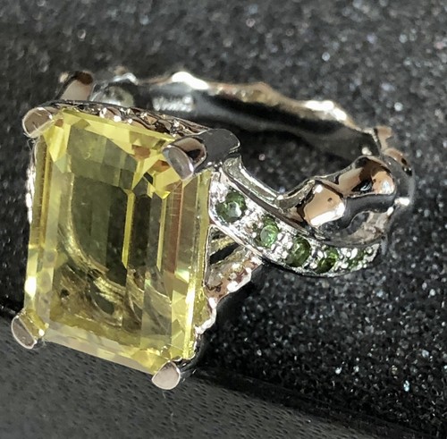 New - Wow! Victoria Wieck Yellow Topaz & Peridot Sterling Silver Ring Size 7.75 - Picture 9 of 13