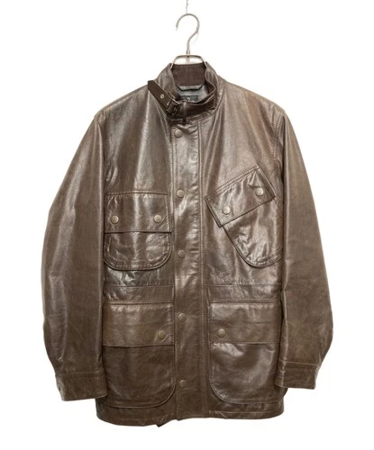 PS Paul Smith Sheep Leather Motorcycle Jacket Men's Size M Brown - product listing photo