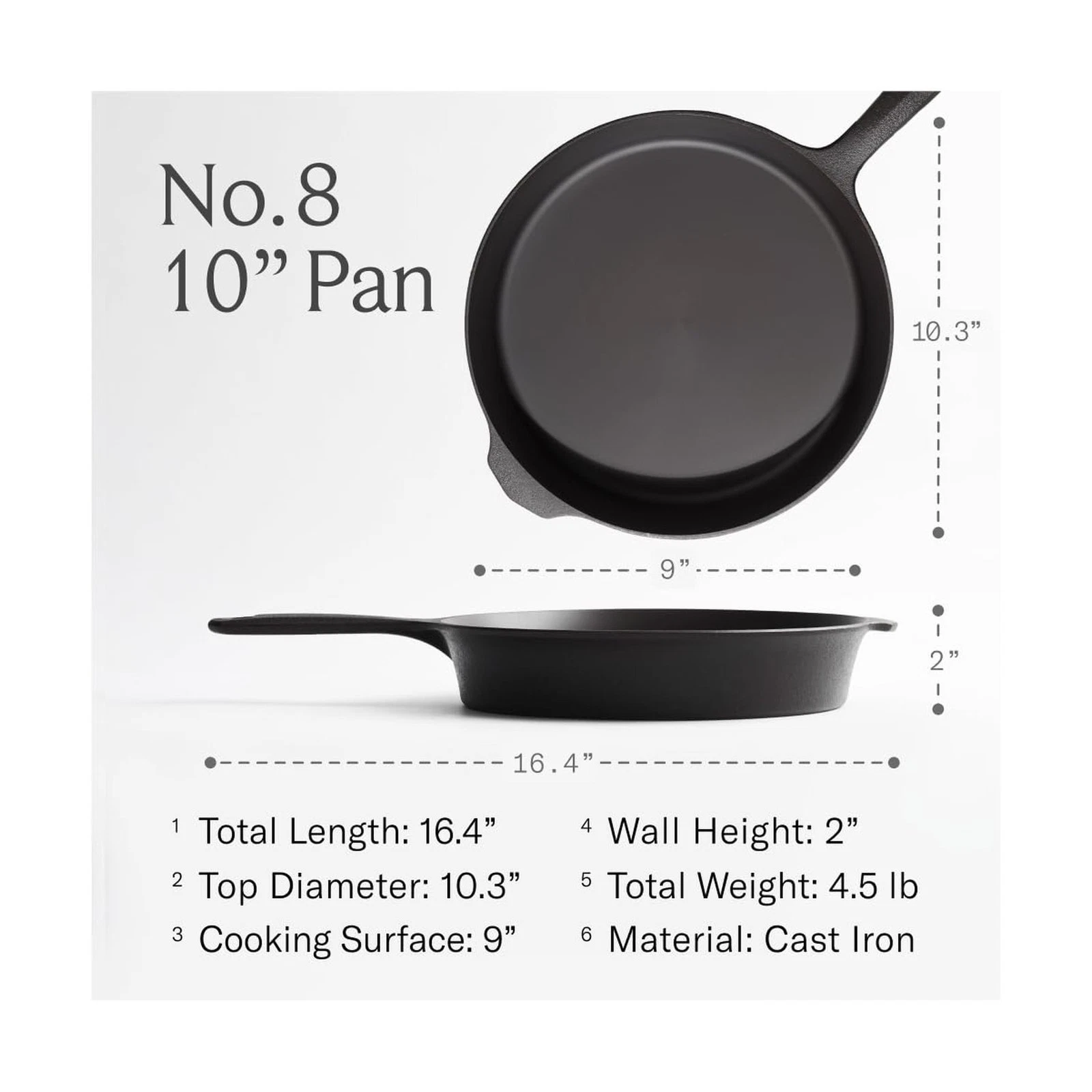 Field Company 10.25 Inch Cast Iron Skillet - Thumbnail 5