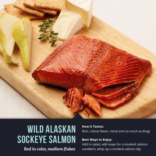 - Premium Wild Alaskan Smoked Sockeye, Coho, and Pink Salmon Trio - 18Oz Box - Bild 4 von 7