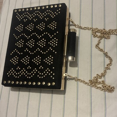 Hochwertige Box-Clutch / Abendtasche in Schwarz & Gold   absolut neuwertig!