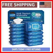 Luxurious Aloe Vera Adult Wet Wipes - 600 Count for Ultimate Cleansing and In...